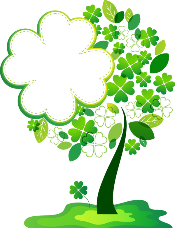 And Picture Clover Tree St Patricks Four-Leaf Clipart