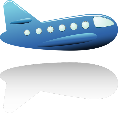 Aircraft With Its Shadow. Clipart