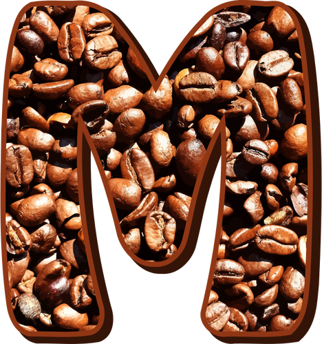 M With Coffee Beans Clipart