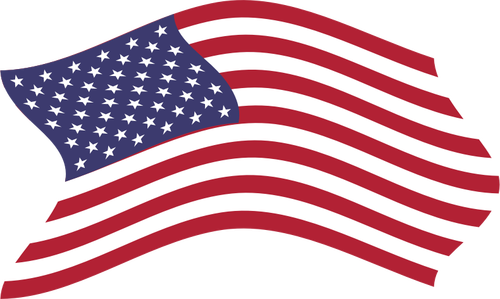 American Flag On A Windy Day Clipart