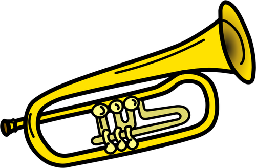 Yellow Trumpet Line Art Clipart