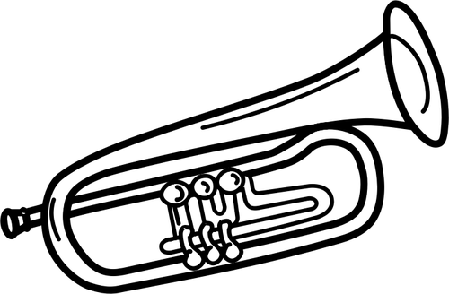 Trumpet Line Art Clipart