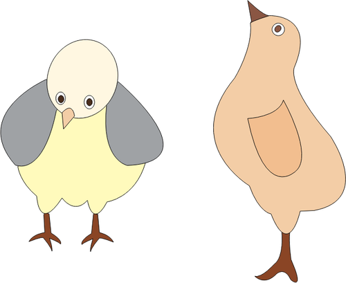 Of Two Chickens Clipart