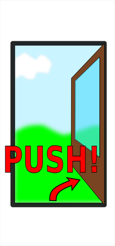 "Push The Door" Sign Clipart