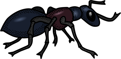 Colored Ant Line Art Clipart