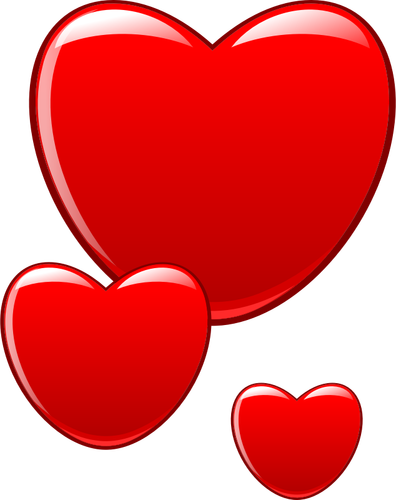 Of Glossy Red Hearts Clipart