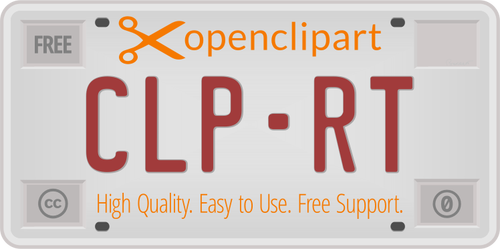 Of Open Clipart License Plate Clipart