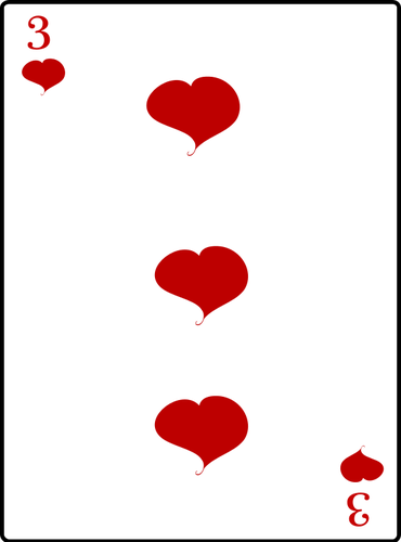 Three Of Hearts Playing Card Clipart