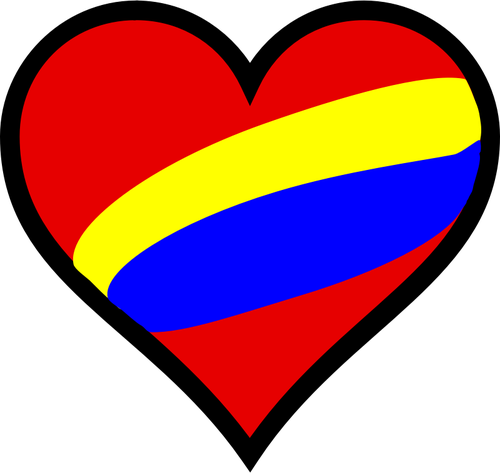 Of Striped Heart In Colors Clipart