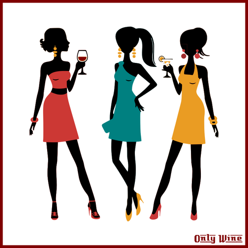 Girls Partying Clipart