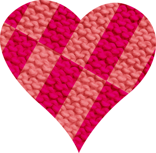 Chequered Wool Heart Clipart