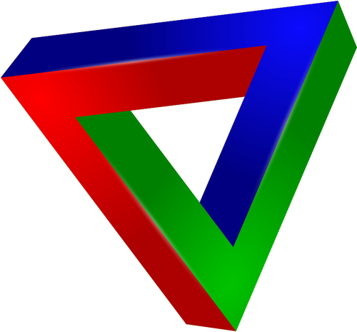 Clip Art Of An Impossible Triangle In Color Clipart