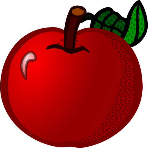 Fresh Red Apple Line Art Clipart