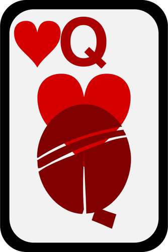 Queen Of Hearts Funky Playing Card Clipart