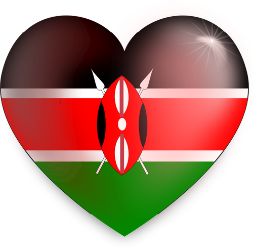 Kenyan Flag Heart Clipart