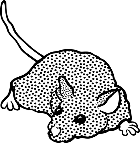 Clip Art Of Spotty Mouse In Black And White Clipart