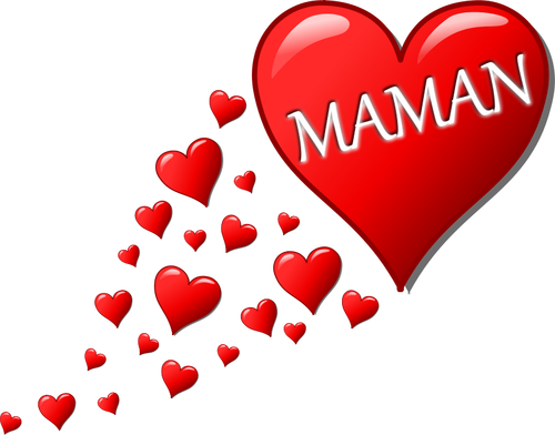 Hearts For Mom In French Clipart