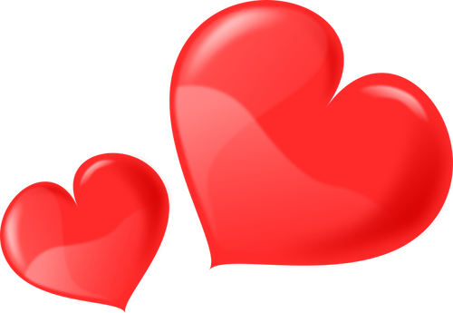 Of Two Glossy Hearts Clipart
