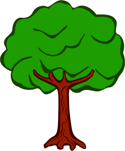 Lineart Of Round Tree Top Clipart
