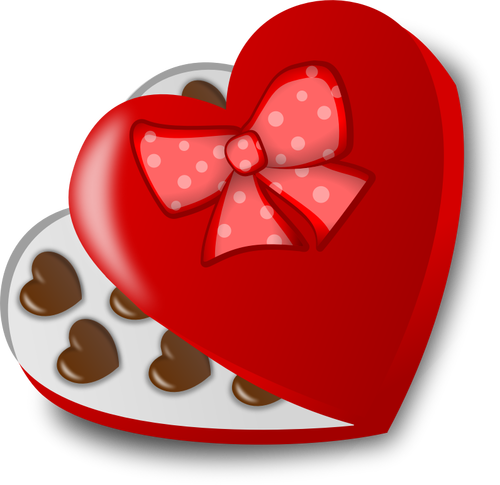 Heart-Shaped Box Of Chocolates Clipart