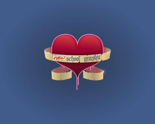 Big Heart With Ribbon Clipart