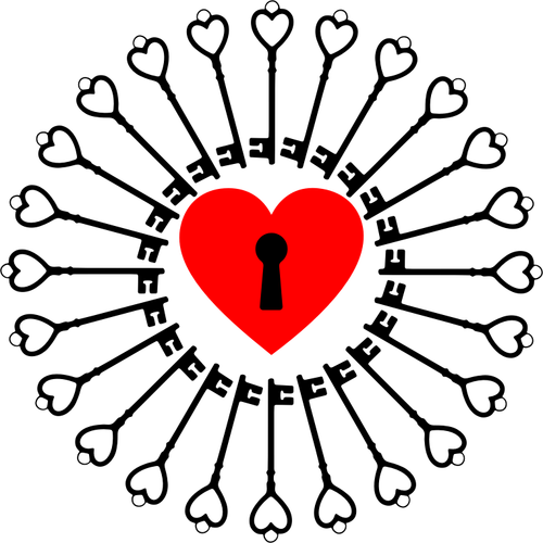 Locked Heart And Keys Clipart