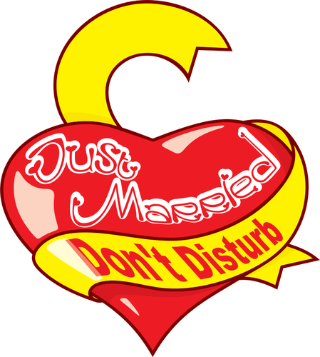 Just Married Heart Decoration Clipart