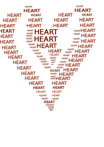 Heart Shape Outlined With Words Clipart