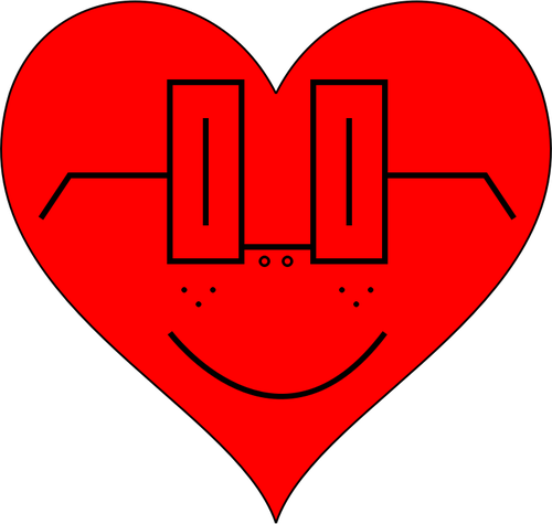 Of Heart With Square Glasses Clipart