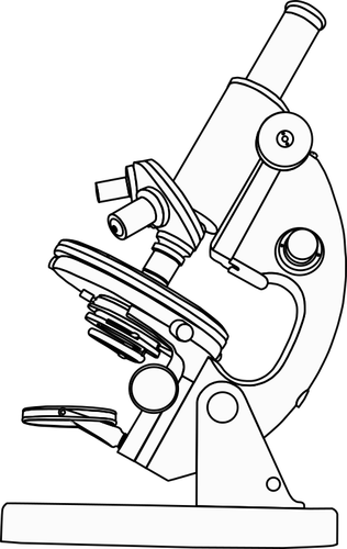 Laboratory Microscope Line Art Clipart