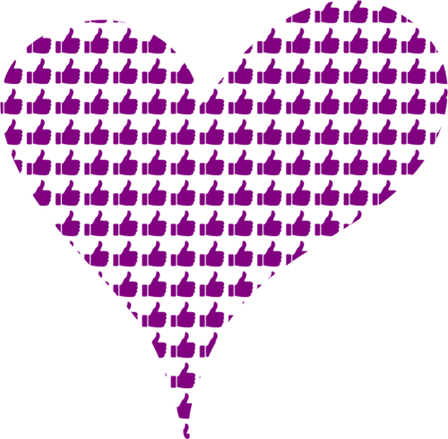 Purple Heart With Thumbs Up Clipart