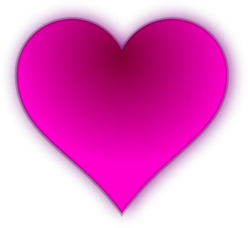 Of Glowing Pink Shaded Heart Clipart