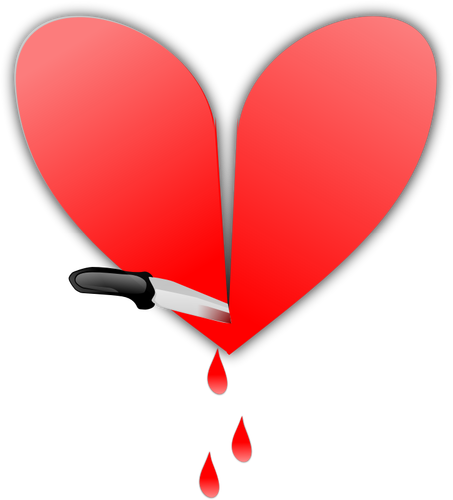 Heart Sliced With A Knife Clipart