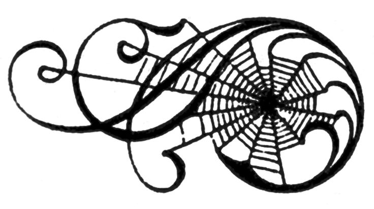 Spider Web Vintage Halloween Awesome Spiderweb Scrolls Clipart