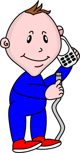 Baby Hodling A Mobile Phone Clipart