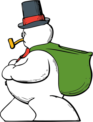 Snowman With A Bag Clipart