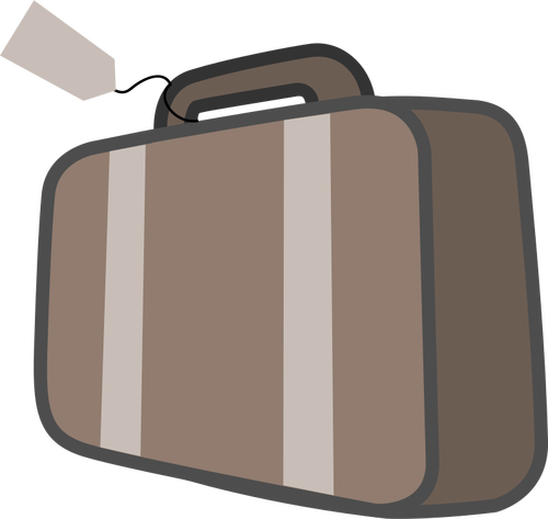 Of Luggage With Handle And Tag Clipart
