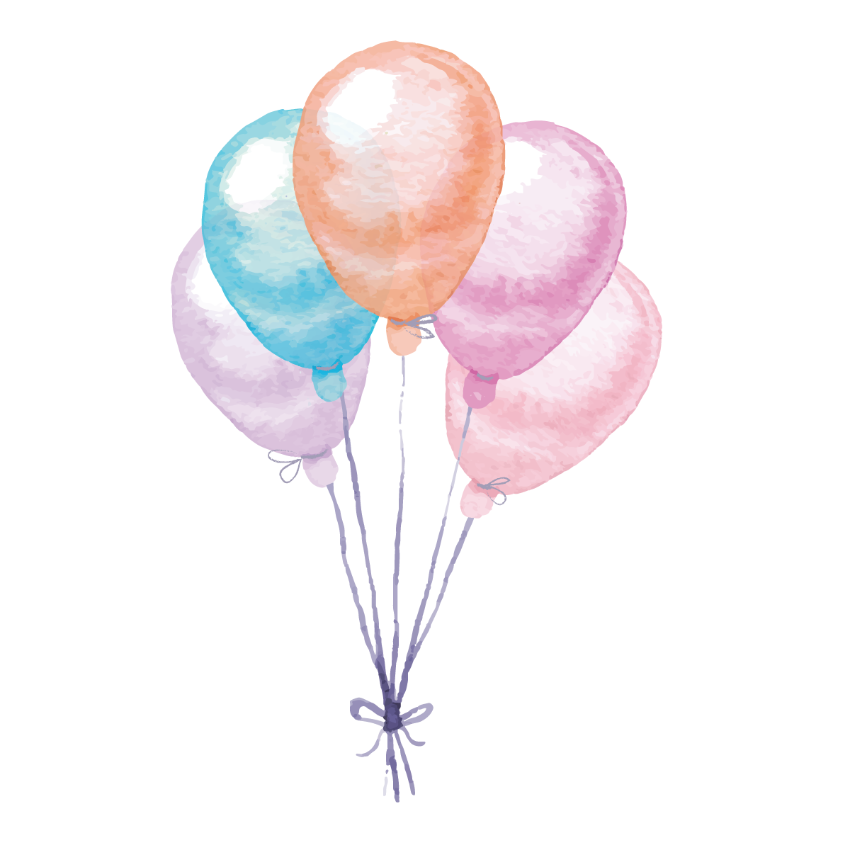 Colorful Painting Balloon Watercolor Vector Balloons Clipart