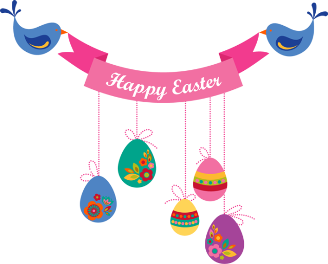 Banner Easter Bunny Egg Happy Download HD PNG Clipart