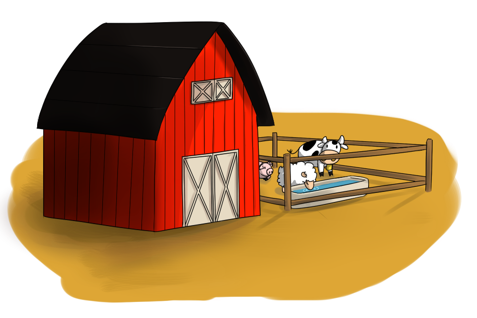 Free Barn With Farm Animals Free Download Png Clipart