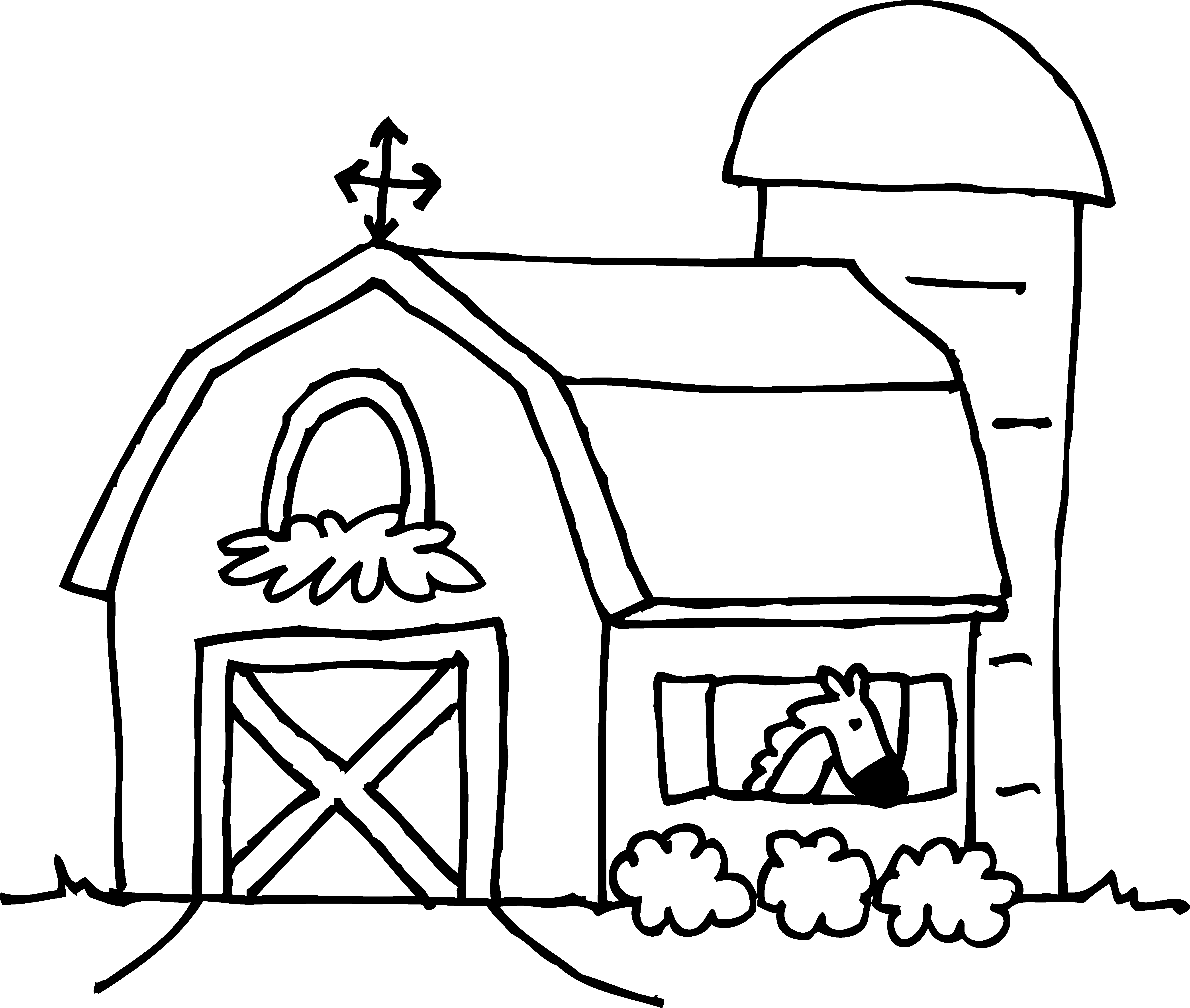 Cute Barn Coloring Page Clipart Clipart