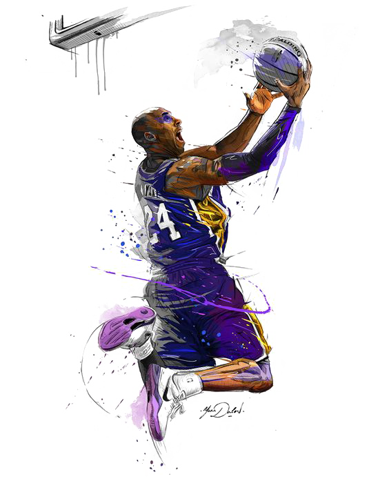 Canvas Basketball Players Lakers Angeles Los Print Clipart