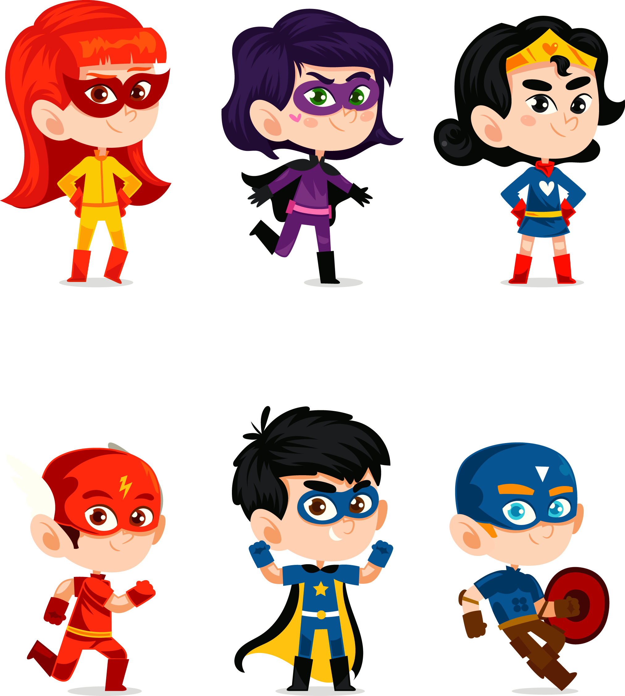 Superhero Clark Vector Kent Cartoon Hand-Painted Clipart