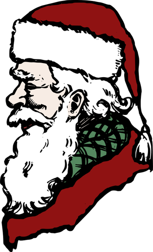 Santa Claus Side Profile In Color Clipart