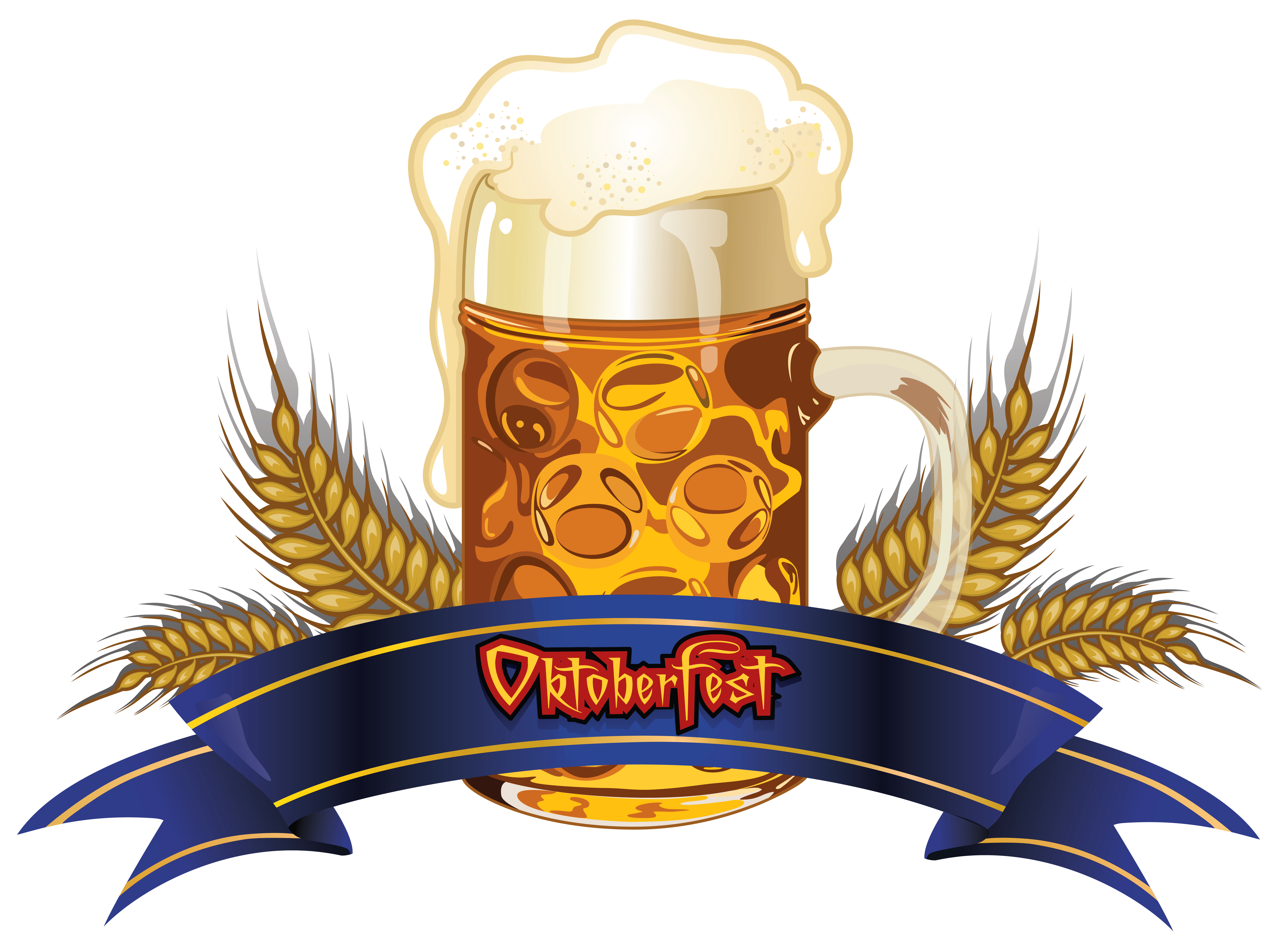 And Oktoberfest Wheat Banner Blue Beer Germany Clipart