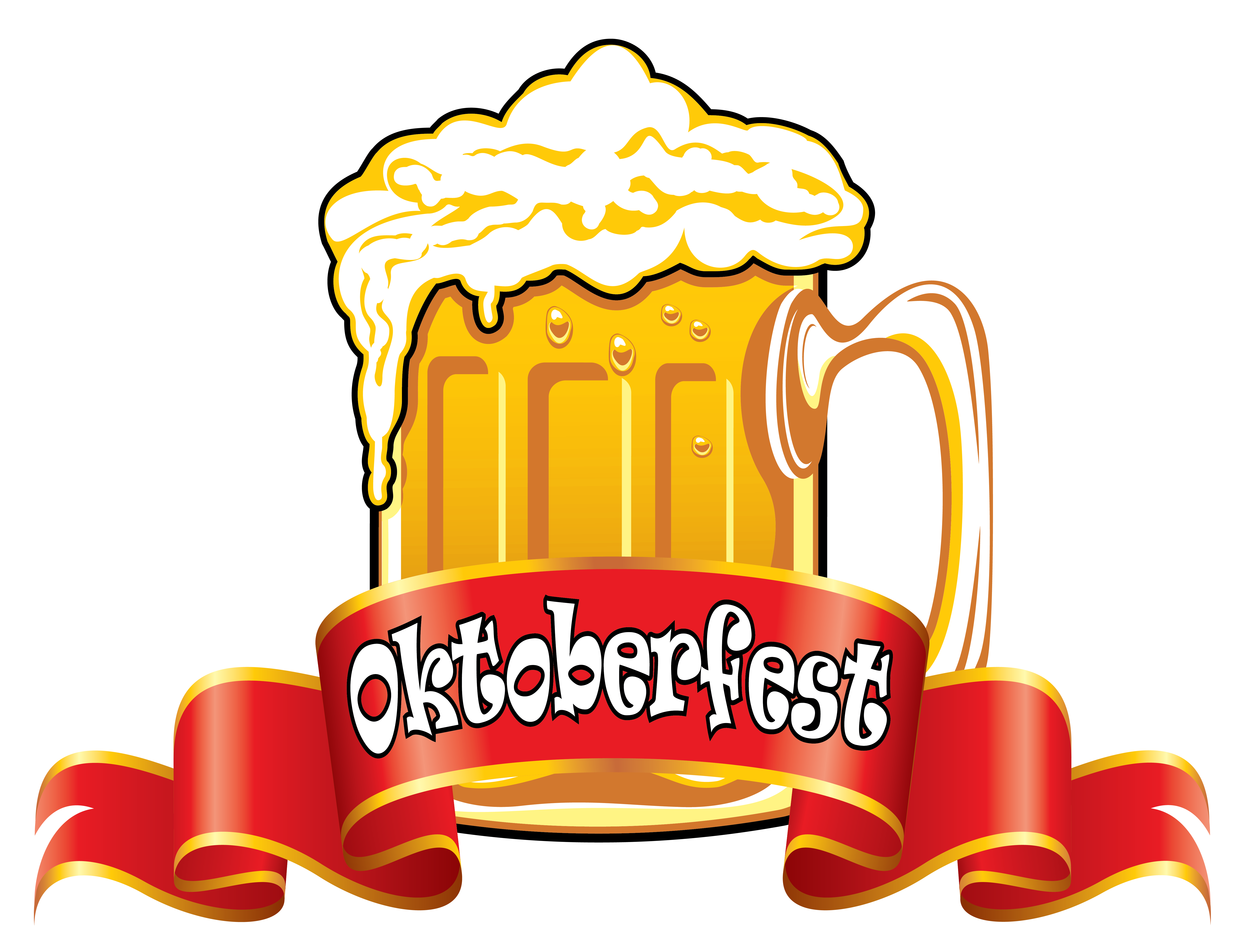 Oktoberfest Cuisine German With Beer Glassware Banner Clipart