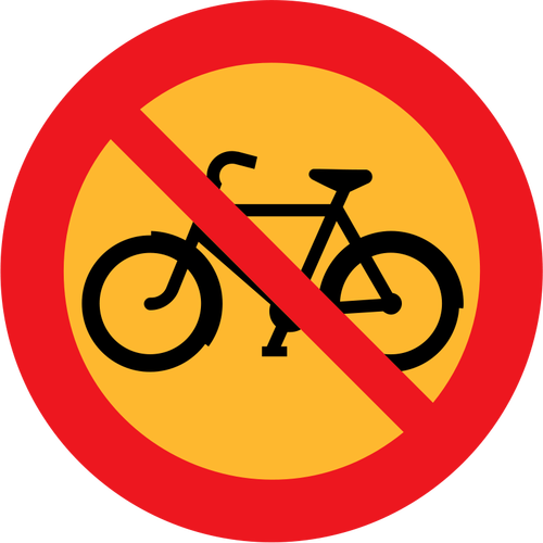 No Bicycles Road Sign Clipart