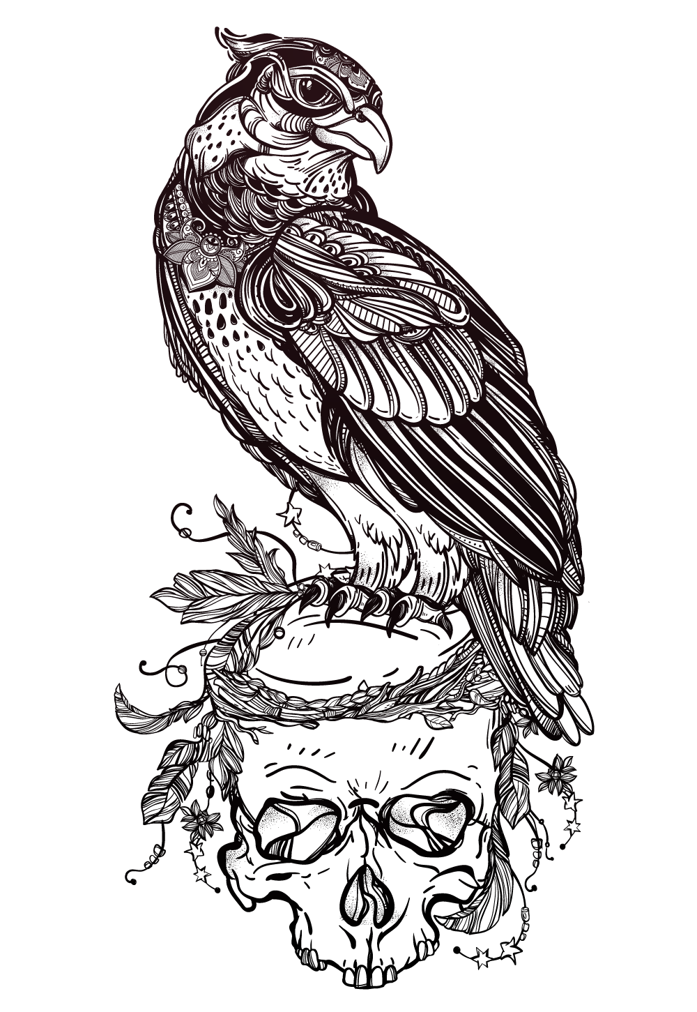 Tattoo Illustrator Skull Owl Of Material Bird Clipart