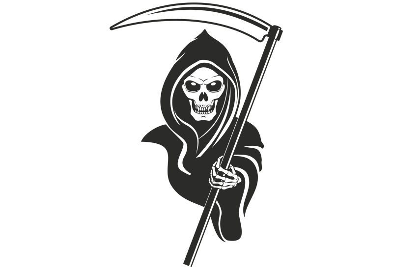 And Death Sticker T-Shirt Reaper Black White Clipart