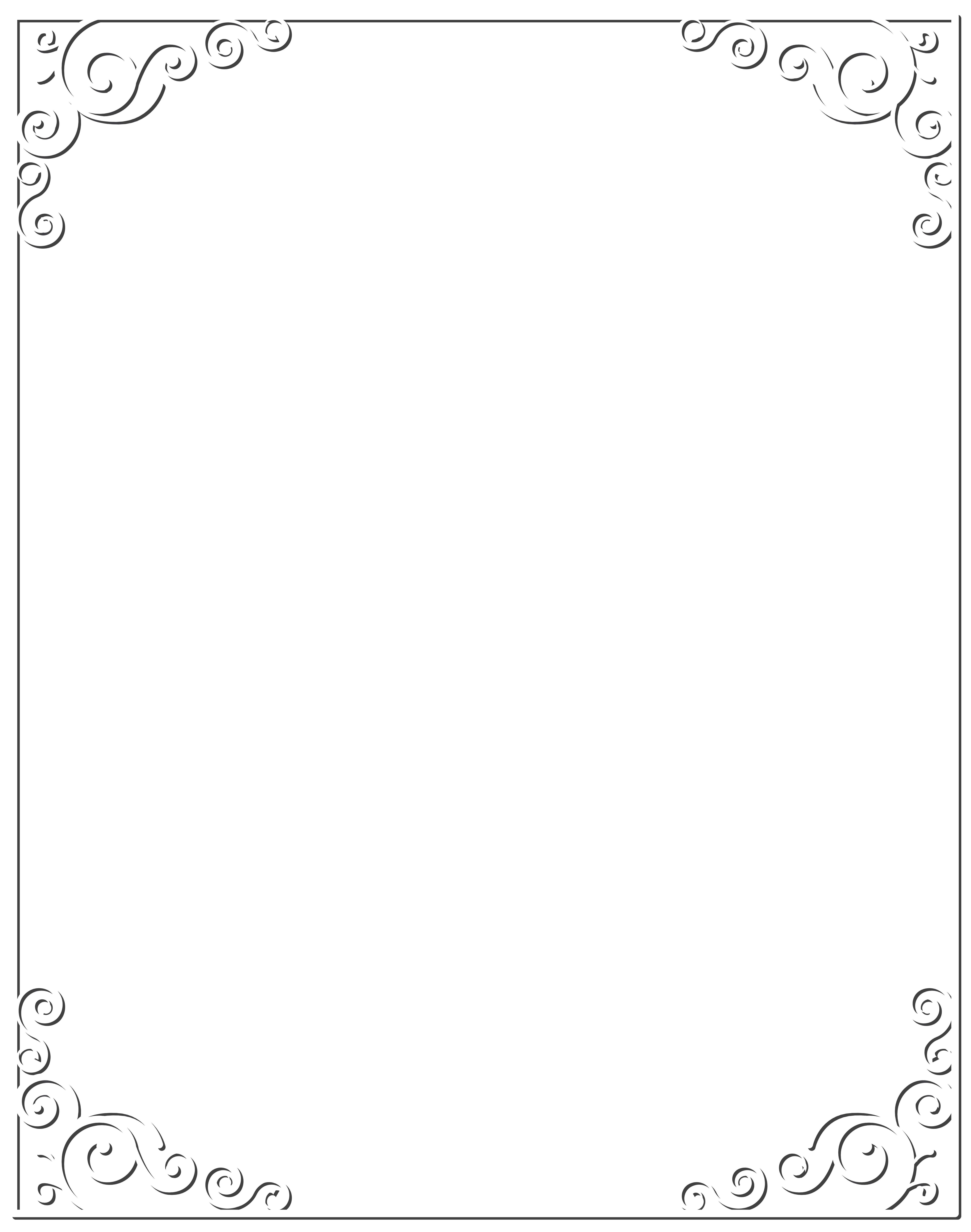 And Angle Point Pattern Frame Black White Clipart